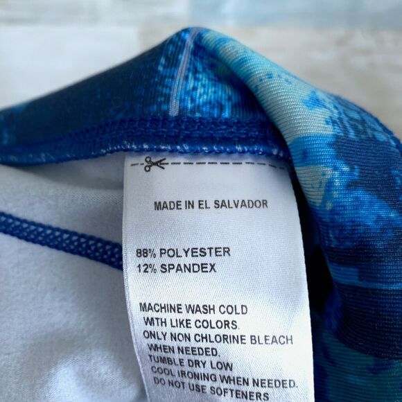 Reebok Mid Rise Running Tights Blue Abstract Print Womens Size XS - Picture 7 of 7